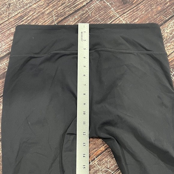 Athleta Women Black Tight White Side Stripe Ankle Zipper Workout Leggings Large - Picture 13 of 13